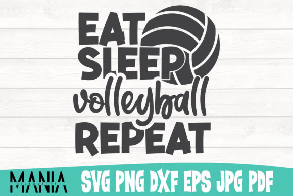 Eat Sleep Volleyball Repeat Svg Cut FIle Graphics