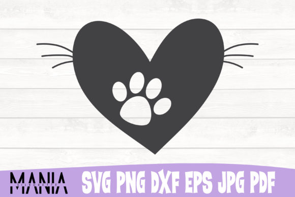 Heart Cat Svg Cut File Design: Graphics for Graphic Templates