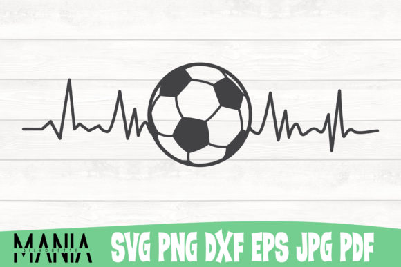 Soccer Heart Beat Svg Cut File Design